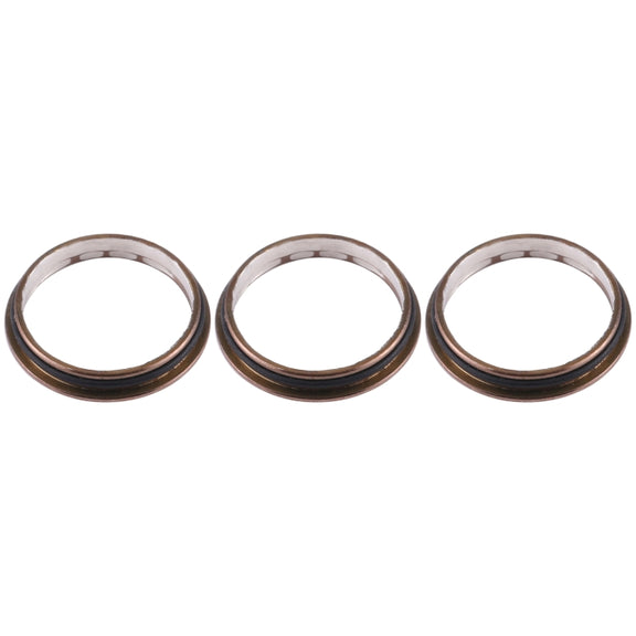 3 PCS Rear Camera Glass Lens Metal Protector Hoop Ring for iPhone 12 Pro(Gold)