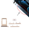 SIM Card Tray + Side Keys for iPhone 12 Pro(Gold) - Metal Parts by PMc TechLife | Online Shopping South Africa | PMc TechLife | Buy Now Pay Later Mobicred