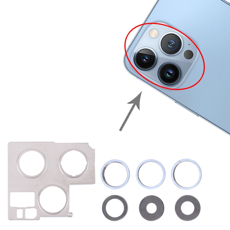 Camera Lens Cover With Retaining Bracket for iPhone 13 Pro(Sierra Blue)