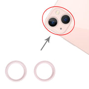 2 PCS Rear Camera Glass Lens Metal Outside Protector Hoop Ring for iPhone 13 mini(Gold)