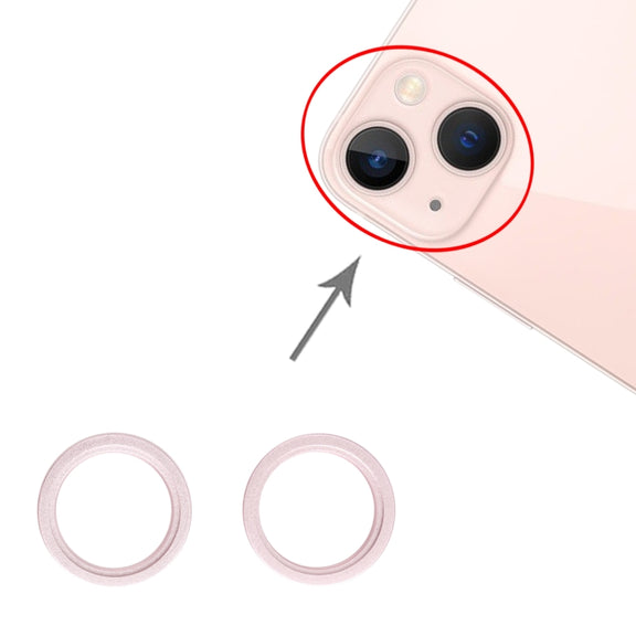 2 PCS Rear Camera Glass Lens Metal Outside Protector Hoop Ring for iPhone 13 mini(Gold)