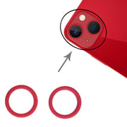 2 PCS Rear Camera Glass Lens Metal Outside Protector Hoop Ring for iPhone 13 mini(Red)