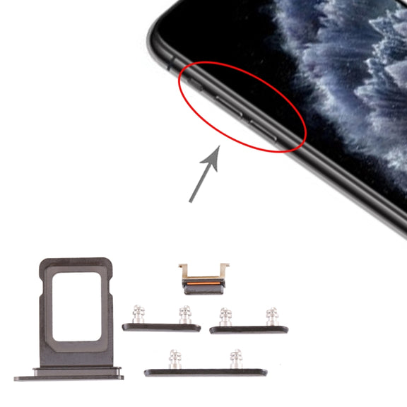 SIM Card Tray + SIM Card Tray + Side Key for iPhone 11 Pro Max / 11 Pro(Black)