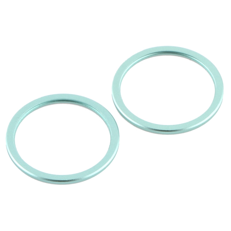 2 PCS Rear Camera Glass Lens Metal Protector Hoop Ring for iPhone 12 Mini(Green)
