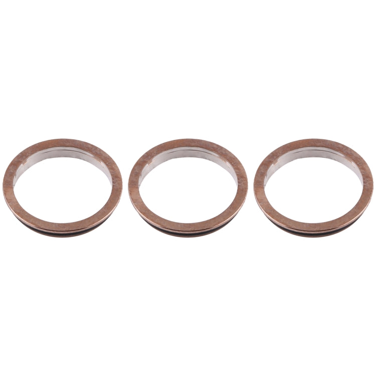 3 PCS Rear Camera Glass Lens Metal Protector Hoop Ring for iPhone 12 Pro Max(Gold)