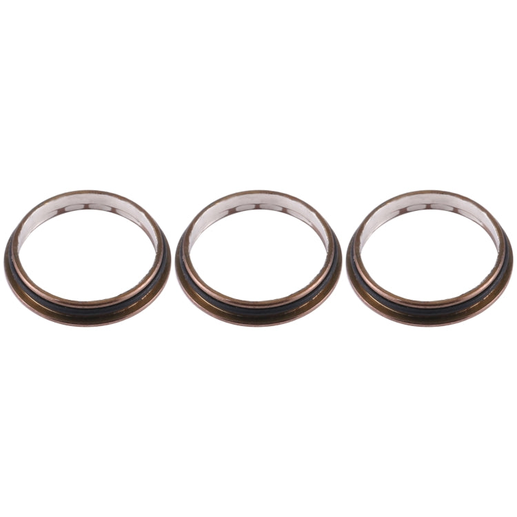 3 PCS Rear Camera Glass Lens Metal Protector Hoop Ring for iPhone 12 Pro Max(Gold)