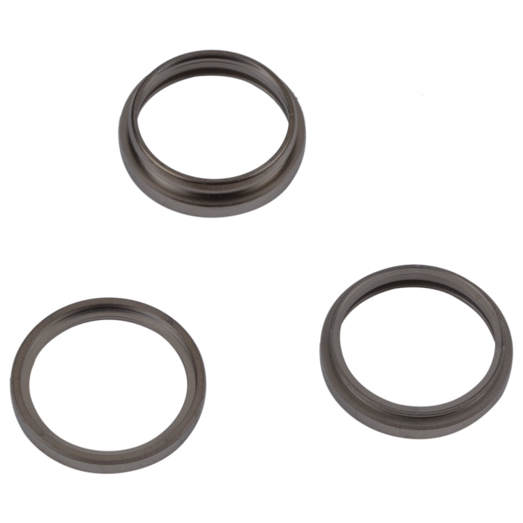For iPhone 14 Pro 3PCS Rear Camera Glass Lens Metal Outside Protector Hoop Ring(Black)