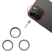 For iPhone 14 Pro 3PCS Rear Camera Glass Lens Metal Outside Protector Hoop Ring(Black)