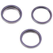 For iPhone 14 Pro 3PCS Rear Camera Glass Lens Metal Outside Protector Hoop Ring(Deep Purple)