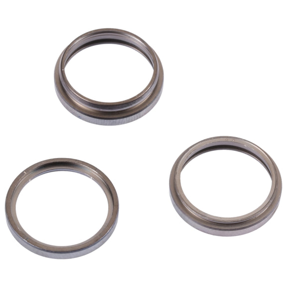For iPhone 14 Pro 3PCS Rear Camera Glass Lens Metal Outside Protector Hoop Ring(Deep Purple)