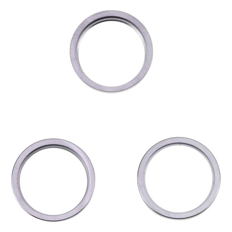 For iPhone 14 Pro 3PCS Rear Camera Glass Lens Metal Outside Protector Hoop Ring(Grey)