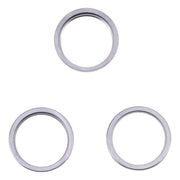 For iPhone 14 Pro 3PCS Rear Camera Glass Lens Metal Outside Protector Hoop Ring(Grey)