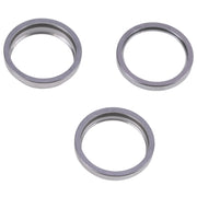 For iPhone 14 Pro 3PCS Rear Camera Glass Lens Metal Outside Protector Hoop Ring(Grey)