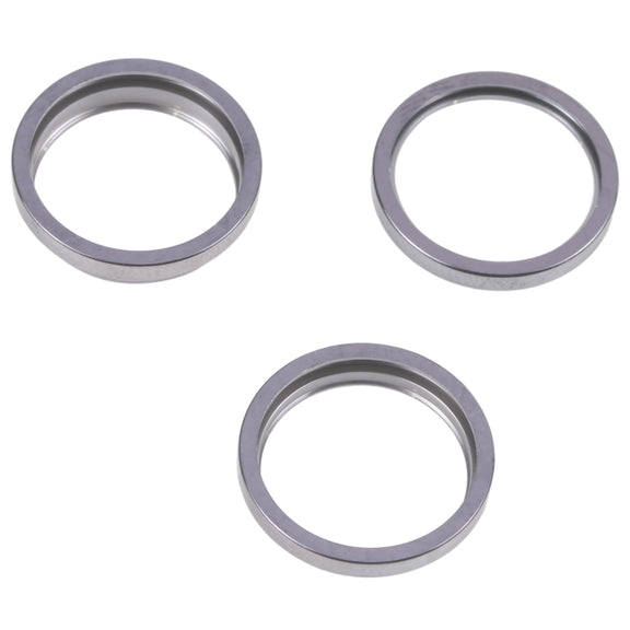 For iPhone 14 Pro 3PCS Rear Camera Glass Lens Metal Outside Protector Hoop Ring(Grey)