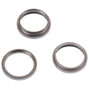 For iPhone 14 Pro 3PCS Rear Camera Glass Lens Metal Outside Protector Hoop Ring(Grey)