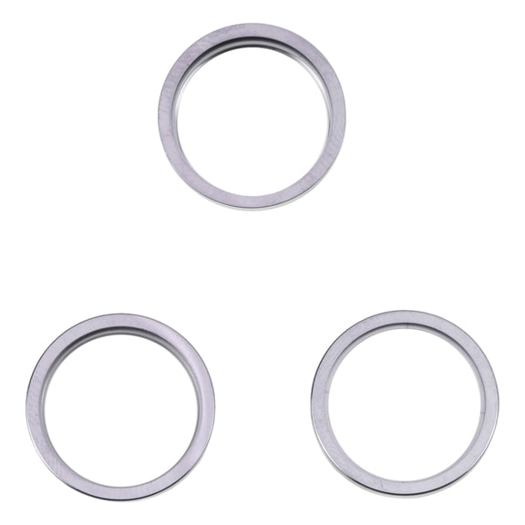 For iPhone 14 Pro 3PCS Rear Camera Glass Lens Metal Outside Protector Hoop Ring(Grey)