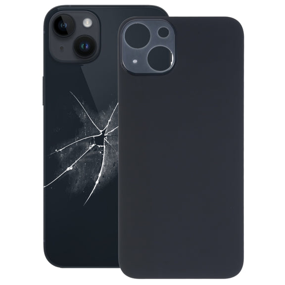 Easy Replacement Big Camera Hole Glass Back Battery Cover for iPhone 14(Black)