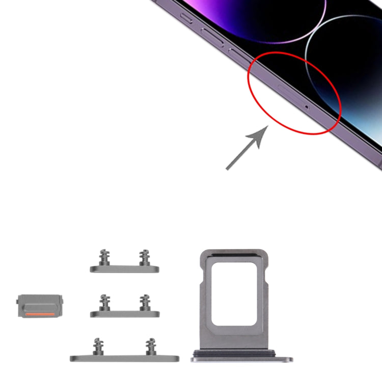 SIM Card Tray + SIM Card Tray + Side Keys for iPhone 14 Pro (Black)