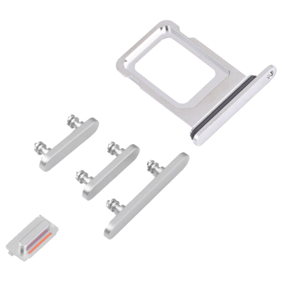 SIM Card Tray + SIM Card Tray + Side Keys for iPhone 14 Pro (Silver)
