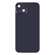 For iPhone 14 Glass Battery Back Cover with Flash Bracket + Wireless Charging Module(Black)