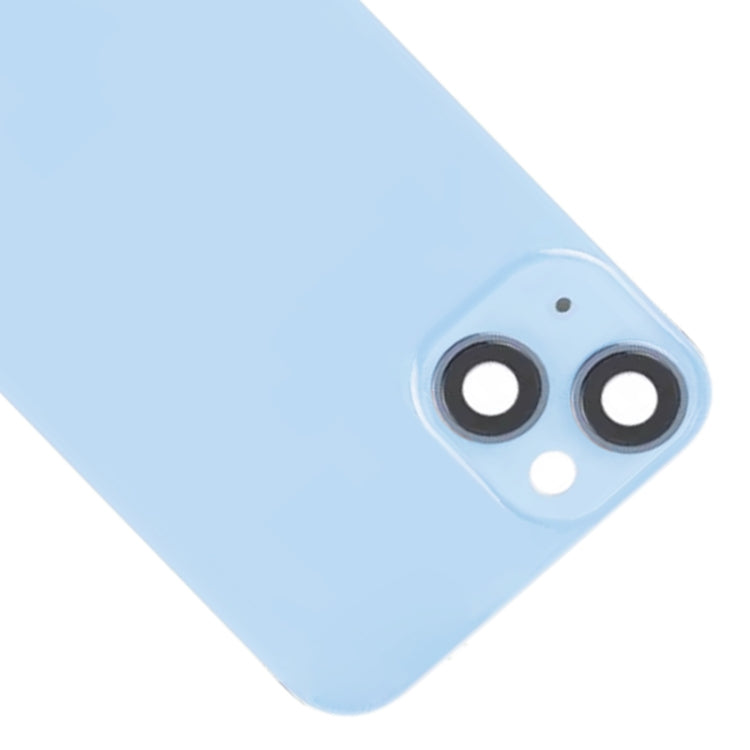 For iPhone 14 Glass Battery Back Cover with Flash Bracket + Wireless Charging Module(Blue)