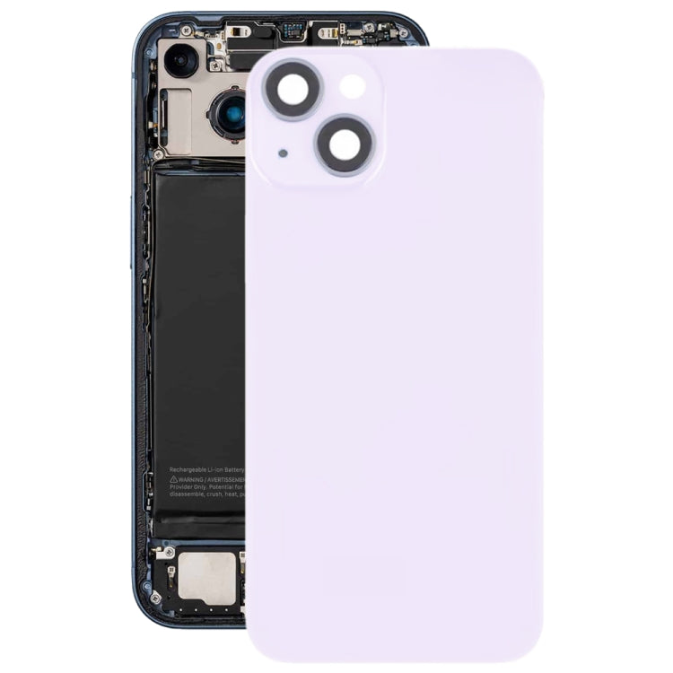 For iPhone 14 Glass Battery Back Cover with Flash Bracket + Wireless Charging Module(Purple)