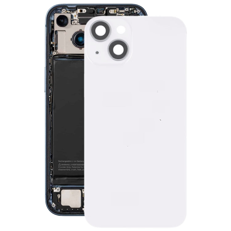 For iPhone 14 Glass Battery Back Cover with Flash Bracket + Wireless Charging Module(White)