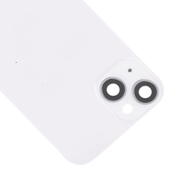 For iPhone 14 Glass Battery Back Cover with Flash Bracket + Wireless Charging Module(White)