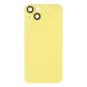 For iPhone 14 Glass Battery Back Cover with Flash Bracket + Wireless Charging Module(Yellow)