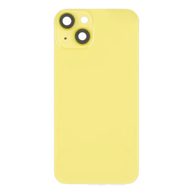 For iPhone 14 Glass Battery Back Cover with Flash Bracket + Wireless Charging Module(Yellow)