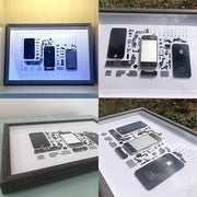 For iPhone 4 Non-Working Fake Dummy 3D Mobile Phone Photo Frame Mounting Disassemble Specimen Frame (White)
