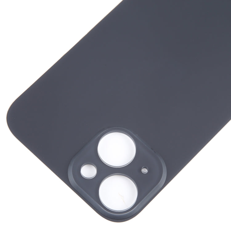For iPhone 15 Easy Replacement Big Camera Hole Glass Back Battery Cover(Black)