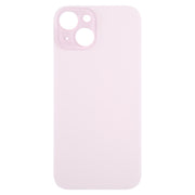 For iPhone 15 Easy Replacement Big Camera Hole Glass Back Battery Cover(Pink)