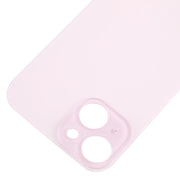For iPhone 15 Easy Replacement Big Camera Hole Glass Back Battery Cover(Pink)