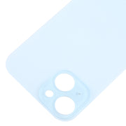 For iPhone 15 Easy Replacement Big Camera Hole Glass Back Battery Cover(Blue)