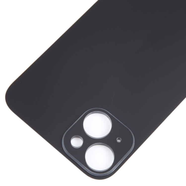 For iPhone 15 Plus Easy Replacement Big Camera Hole Glass Back Battery Cover(Black)