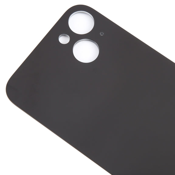 For iPhone 15 Plus Easy Replacement Big Camera Hole Glass Back Battery Cover(Black)