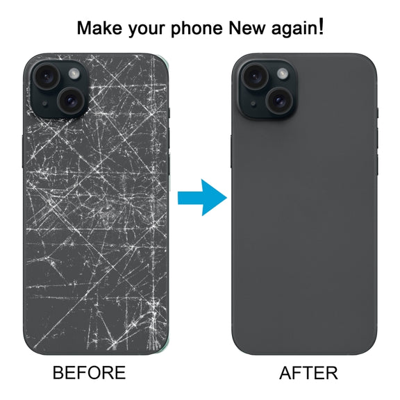 For iPhone 15 Plus Easy Replacement Big Camera Hole Glass Back Battery Cover(Black)