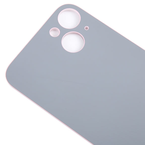 For iPhone 15 Plus Easy Replacement Big Camera Hole Glass Back Battery Cover(Pink)