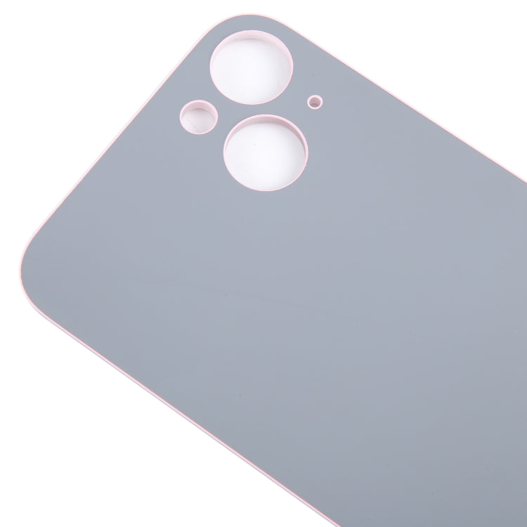For iPhone 15 Plus Easy Replacement Big Camera Hole Glass Back Battery Cover(Pink)