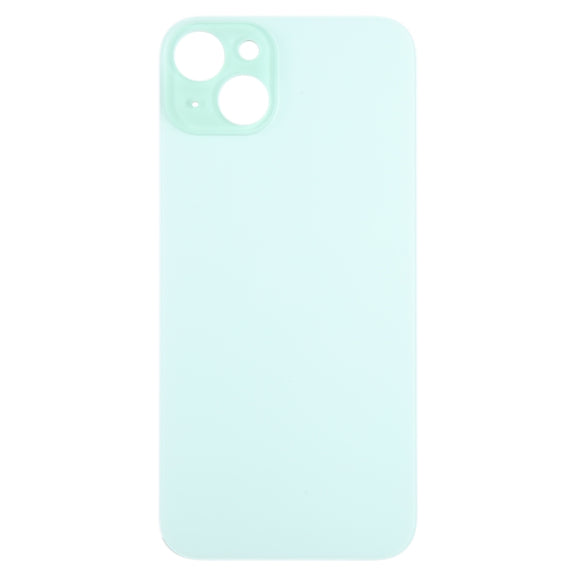 For iPhone 15 Plus Easy Replacement Big Camera Hole Glass Back Battery Cover(Green)