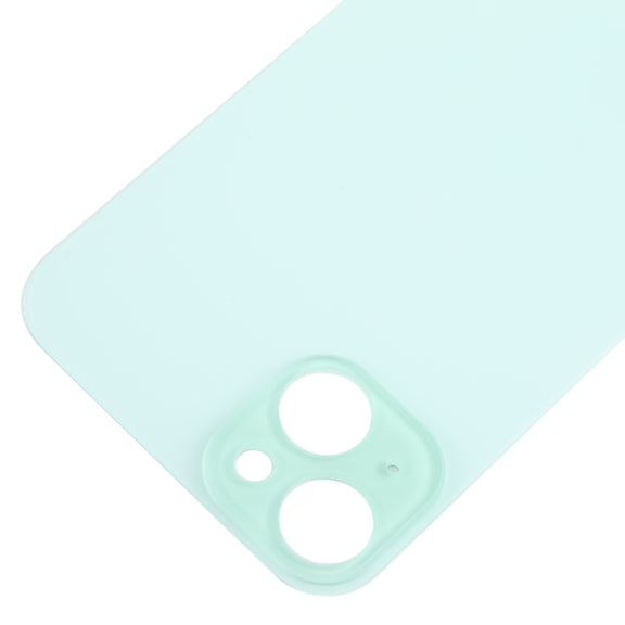 For iPhone 15 Plus Easy Replacement Big Camera Hole Glass Back Battery Cover(Green)
