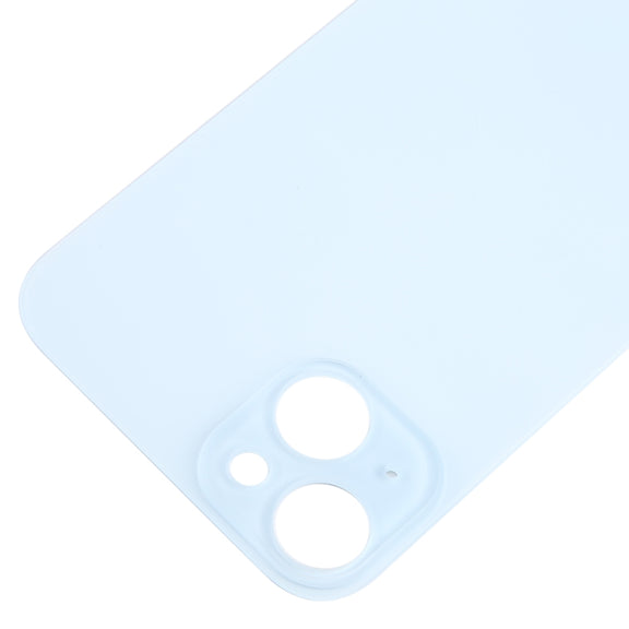 For iPhone 15 Plus Easy Replacement Big Camera Hole Glass Back Battery Cover(Blue)