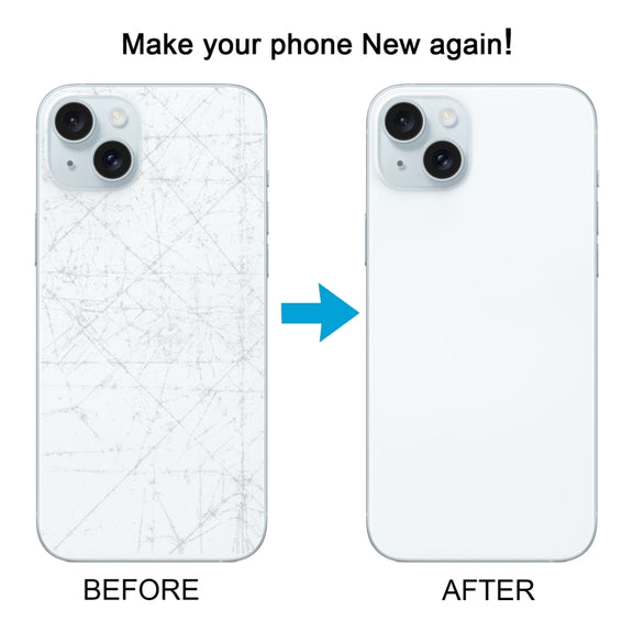 For iPhone 15 Plus Easy Replacement Big Camera Hole Glass Back Battery Cover(Blue)
