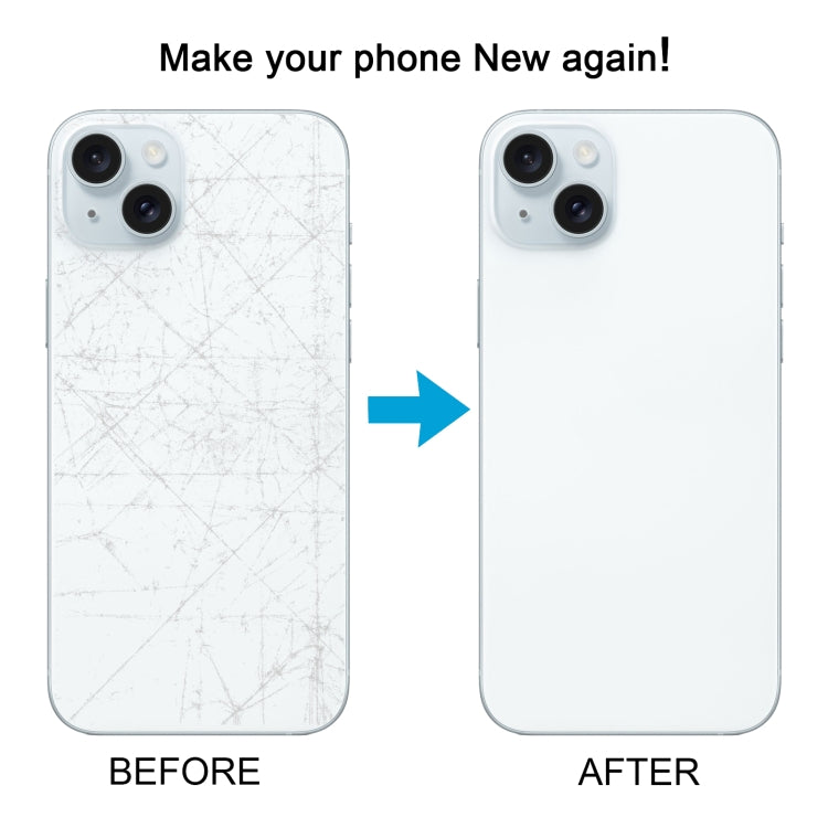 For iPhone 15 Plus Easy Replacement Big Camera Hole Glass Back Battery Cover(Blue)