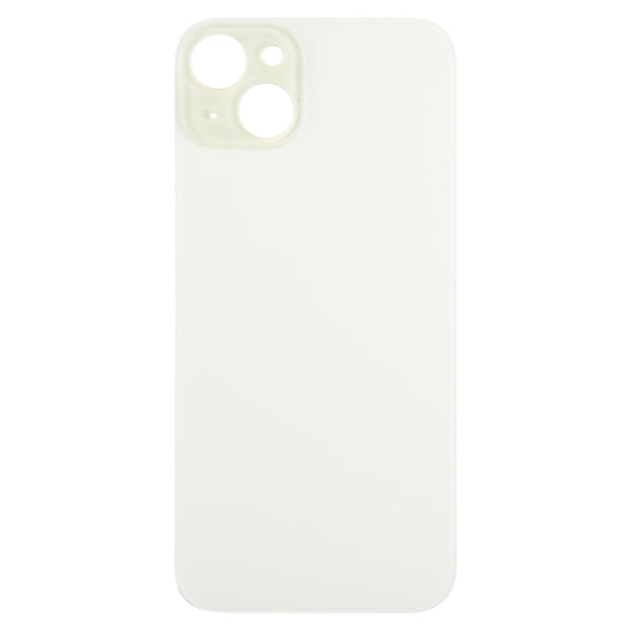 For iPhone 15 Plus Easy Replacement Big Camera Hole Glass Back Battery Cover(Yellow)