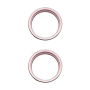 For iPhone 15 / 15 Plus 2pcs/set Rear Camera Glass Lens Metal Outside Protector Hoop Ring (Pink)