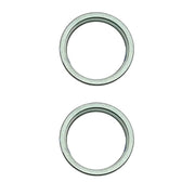 For iPhone 15 / 15 Plus 2pcs/set Rear Camera Glass Lens Metal Outside Protector Hoop Ring (Green)
