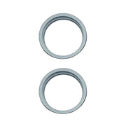 For iPhone 15 / 15 Plus 2pcs/set Rear Camera Glass Lens Metal Outside Protector Hoop Ring (Blue)