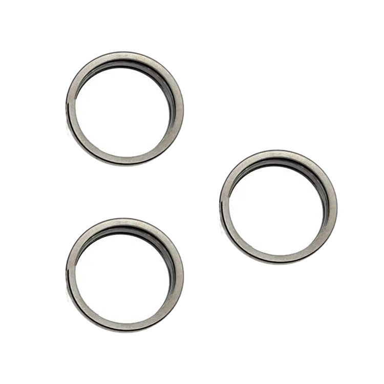 For iPhone 15 Pro / 15 Pro Max 3pcs/set Rear Camera Glass Lens Metal Outside Protector Hoop Ring (Gold)